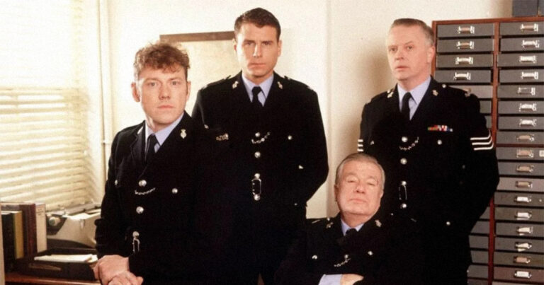 A vintage police car in North Yorkshire for fans who watch Heartbeat online.