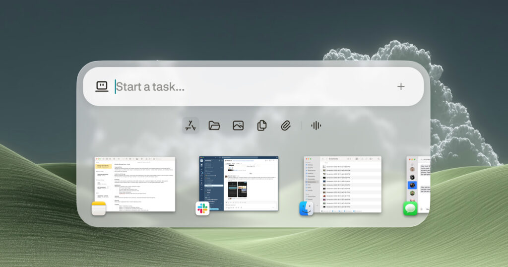 A high-resolution view of the Perplexity Mac app running on a clean macOS desktop environment.