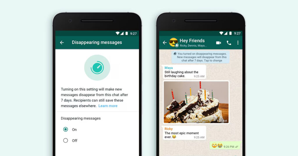 how to enable disappearing messages on WhatsApp