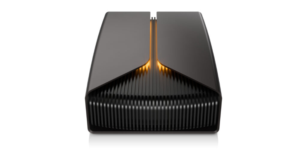 Seagate FireCuda X Vault external hard drive for gamers featuring customizable RGB lighting and USB-C.