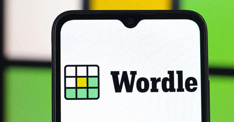 A vibrant graphic showing the Nbc wordle tv show logo with yellow and green letter tiles.