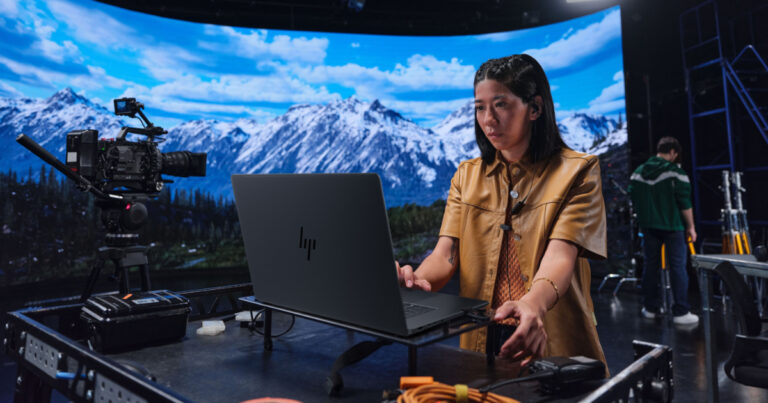 HP ZBook Ultra G3a mobile workstation running local AI applications and professional design workflows.