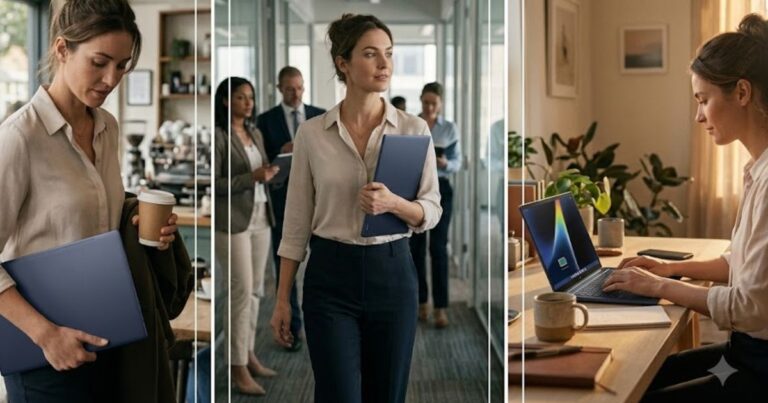 Thin HP laptop being used across different work environments