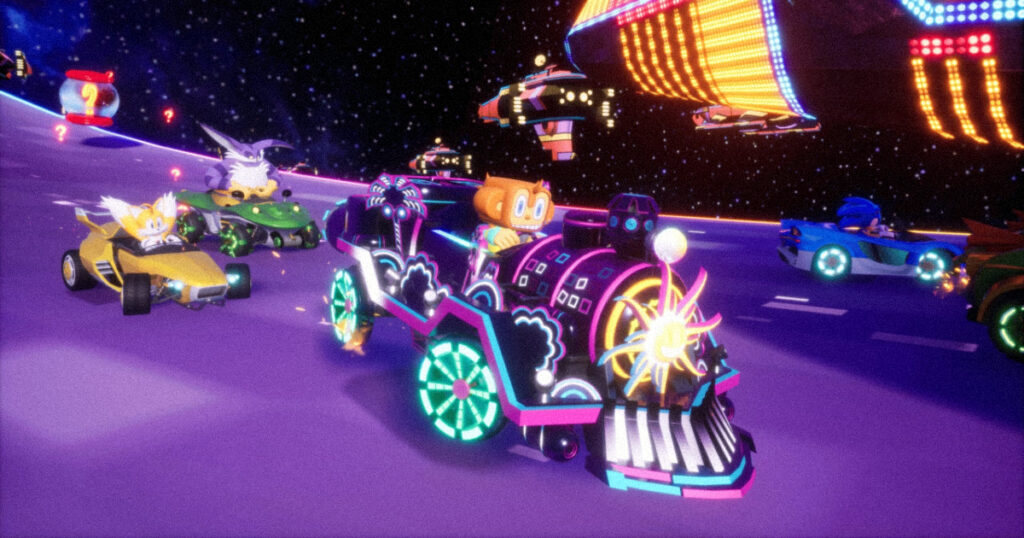 Locomotive de Amigo vehicle from Sonic Racing CrossWorlds Samba de Amigo update