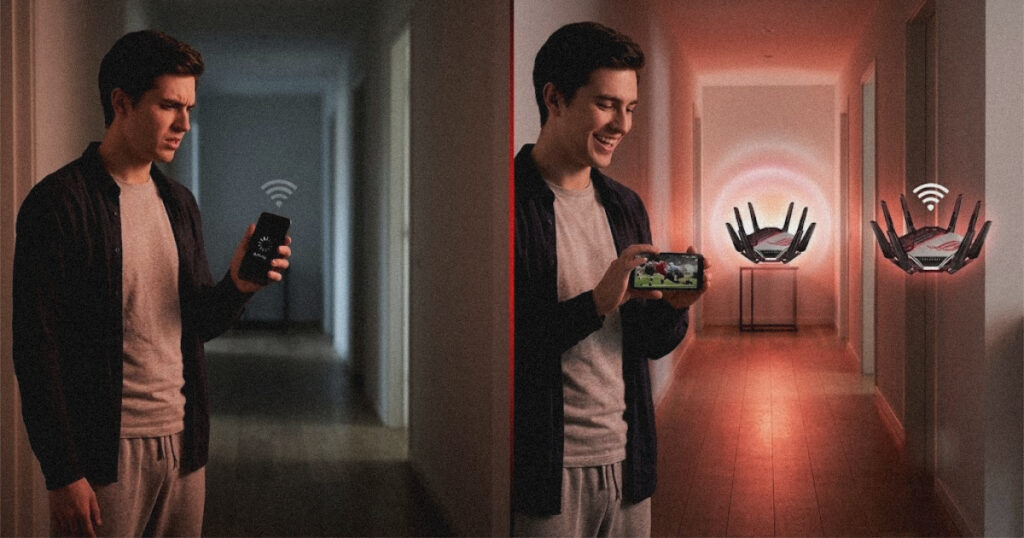 Comparison of a weak WiFi experience versus a smooth WiFi 8 connection at home